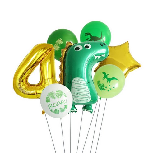 이모쿠비 생일파티 숫자풍선세트, 공룡 4, 1세트