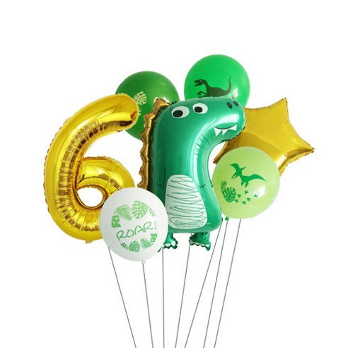이모쿠비 생일파티 숫자풍선세트, 공룡 6, 1세트