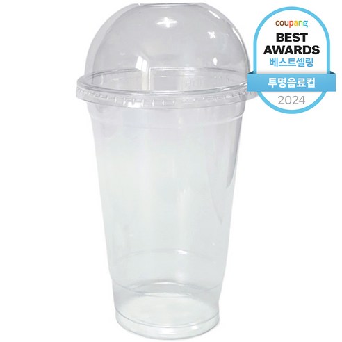 생활을그리다 투명 PET 아이스컵 + 돔뚜껑, 470ml, 100개입, 1개