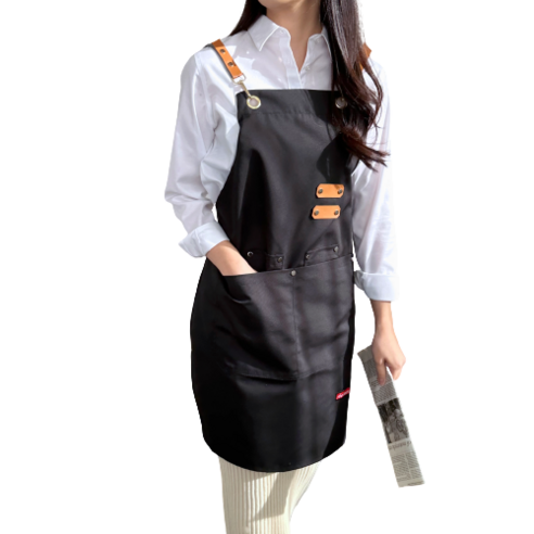 마인드콕 미용 주방 아트 미술 작업 베이커리 다용도 앞치마, 블랙, 1개