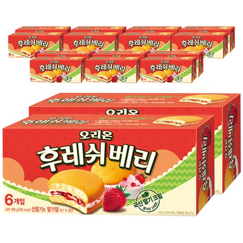 오리온 후레쉬베리 딸기, 168g, 16박스