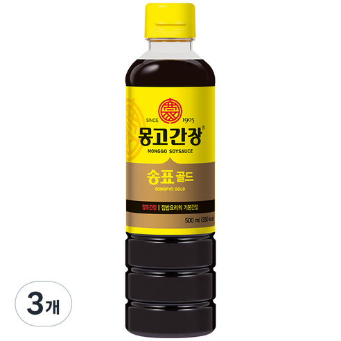 몽고간장 송표 골드, 500ml, 3개