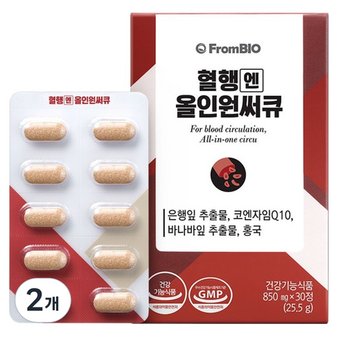 프롬바이오 혈행엔 올인원써큐 25.5g, 30정, 2개