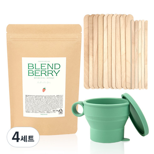 블렌드베리 화이트바닐라 셀프 왁싱 키트 모든부위용 250g, 4개