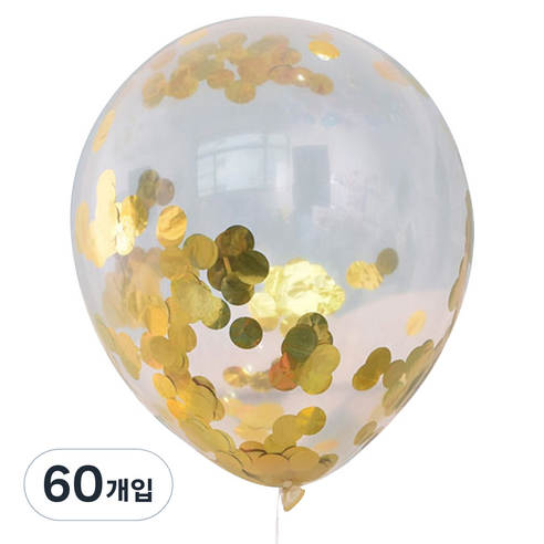 파티팡 컨페티 풍선 30cm, 골드, 60개입