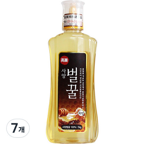 고려 사양 벌꿀, 1kg, 7개