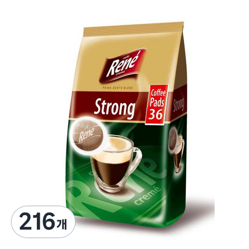 르네 에스프레소 스트롱 로스트 커피 36p, 프렌치프레스, 216개, 7g