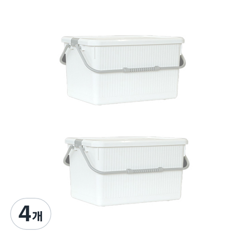 모니카 핸들형 수납박스 33L, 화이트, 4개