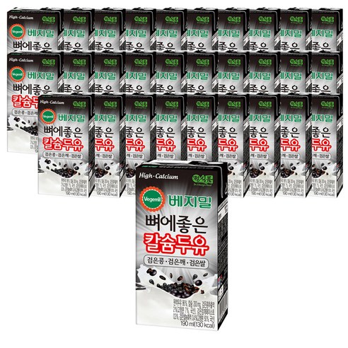 베지밀 뼈에좋은 칼슘두유 검은 콩 깨 쌀, 190ml, 96개