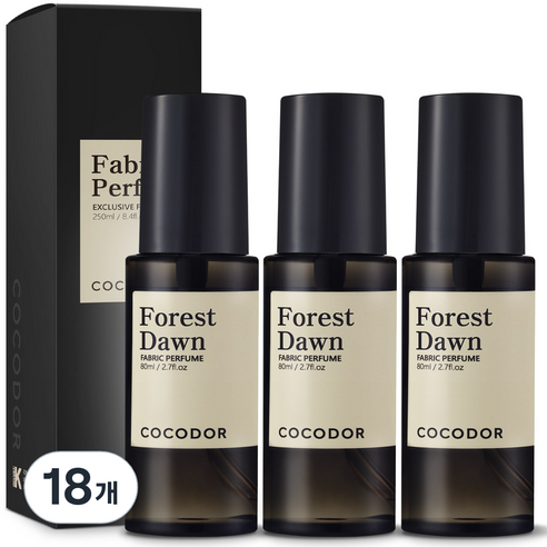 코코도르 룸 앤 패브릭 퍼퓸 섬유탈취제, 80ml, 18개, 포레스트 던