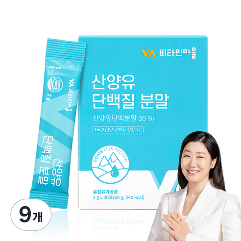 비타민마을 산양유 단백질 분말 스틱 30p, 60g, 9개