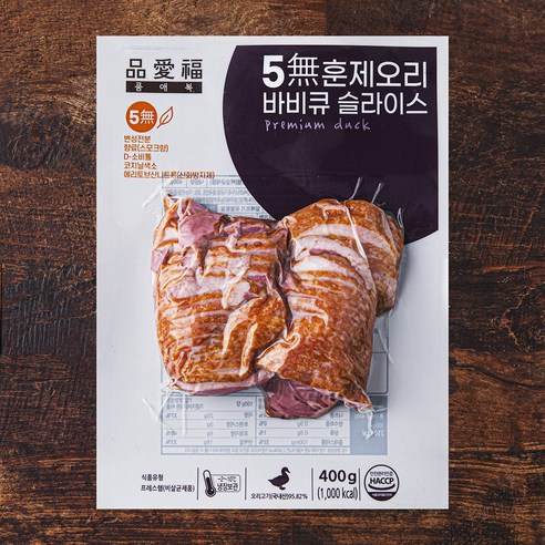 품애복 훈제오리 슬라이스, 400g, 1개