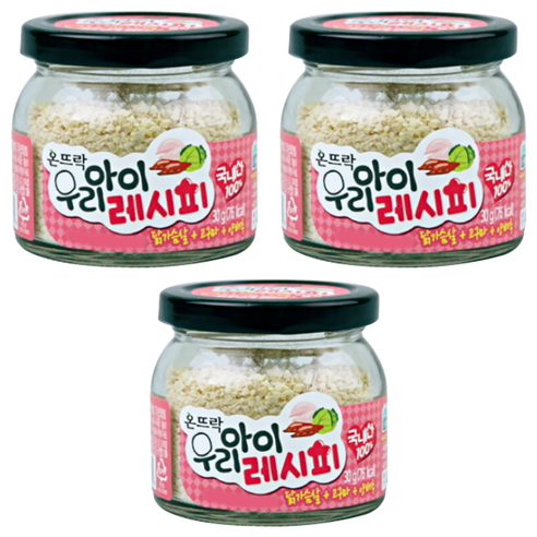 온뜨락 우리아이레시피 국내산 양념, 닭가슴살+고구마+양배추, 30g, 3개