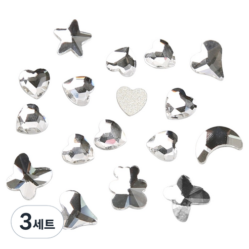 젤로젤로 프리미엄 네일 스톤 7종 x 10p 세트, 3세트, JCS-03 스톤 소형 혼합