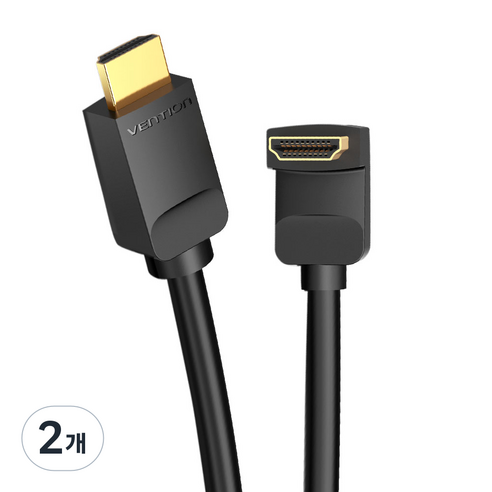 벤션 90도 4K HDMI V2.0 케이블, 2개, 1m