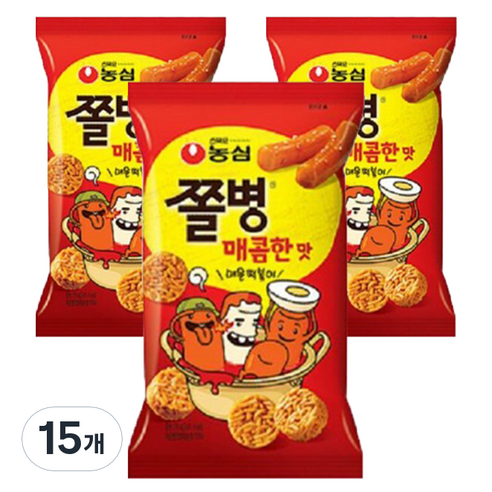 쫄병스낵 매콤한맛, 82g, 15개