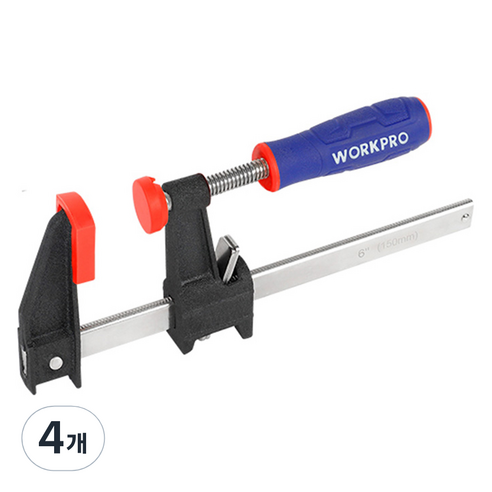 워크프로 고급 스틸퀵 클램프 150mm WP232030, 4개