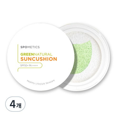스포메틱스 그린 네츄럴 선 쿠션 SPF50+ PA++++, 25g, 4개