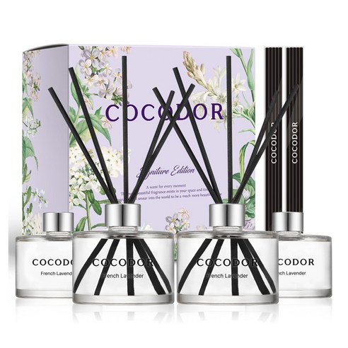코코도르 퍼퓸 디퓨저, 리틀포레스트+프렌치라벤더, 200ml, 4개