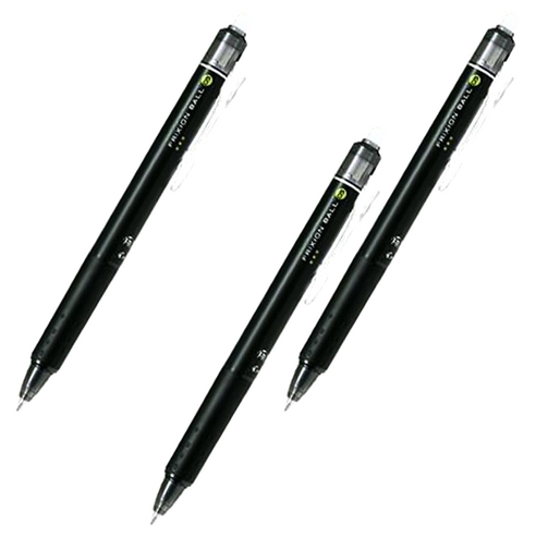 프릭션 노크식 유성펜 0.5mm, black, 3개