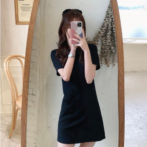 피어니스트 데일리 반팔 미니 저지 원피스 디자인
