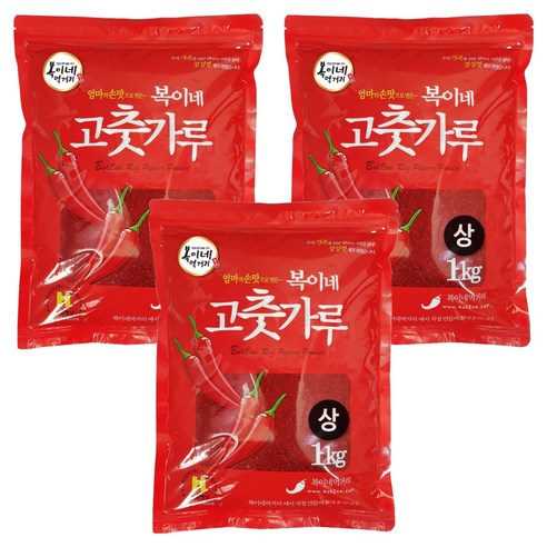 복이네먹거리 중국산 고춧가루 상 보통맛 김치용, 1kg, 3개