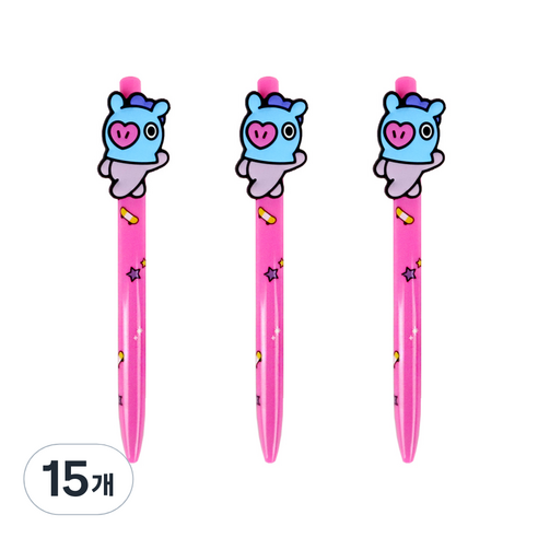라인프렌즈 BT21 피규어젤펜 0.5mm, 망, 15개