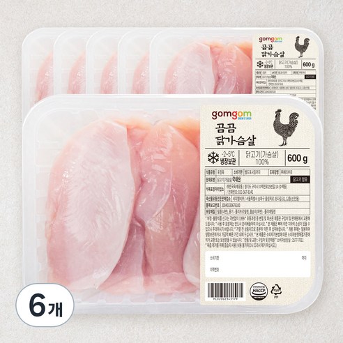 곰곰 닭가슴살 (냉장), 600g, 6개
