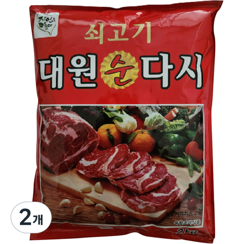 대원 쇠고기 순 다시다, 2kg, 2개