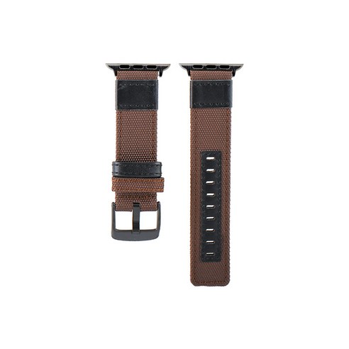 비쉐르 블랙 미니멀 빈티지 애플 워치1 패브릭 밴드 스트랩 42mm, 브라운, 1세트