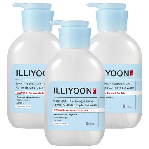 일리윤 세라마이드 아토 6.0 탑투토 바디워시 무향, 500ml, 3개