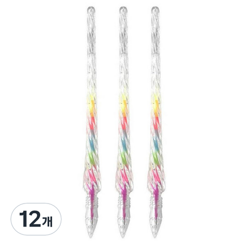 조선문방구 크리스탈 레인보우 중성펜 0.5mm, 12개, 혼합색상