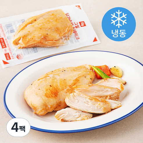 오쿡 그릴 닭가슴살 스테이크 (냉동), 100g, 4팩