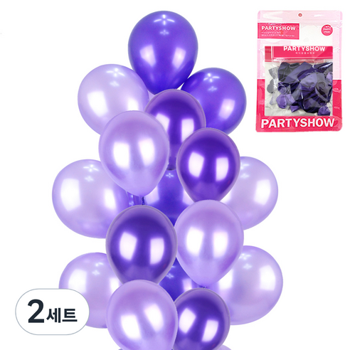 파티쇼 파티 장식 풍선 2종 x 10p 세트, 펄 퍼플, 펄 라이트라벤다, 2세트
