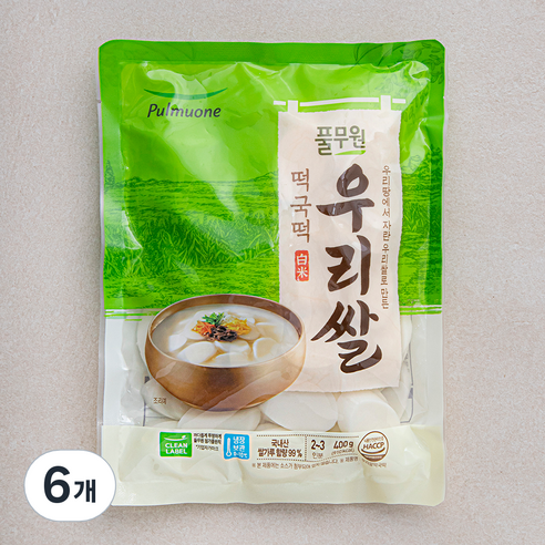 풀무원 우리쌀 떡국떡, 400g, 6개