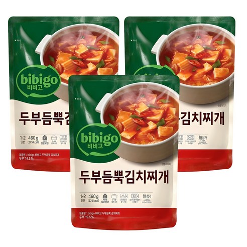 비비고 두부듬뿍 김치찌개, 460g, 3개