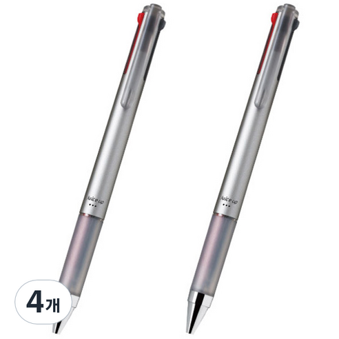 파이롯트 다기능 젤잉크 쥬스업 3색 다색펜 0.4mm, 실버, 4개