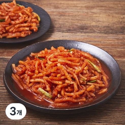 모산김치 갓담근 무 생채 김치, 3개, 2kg