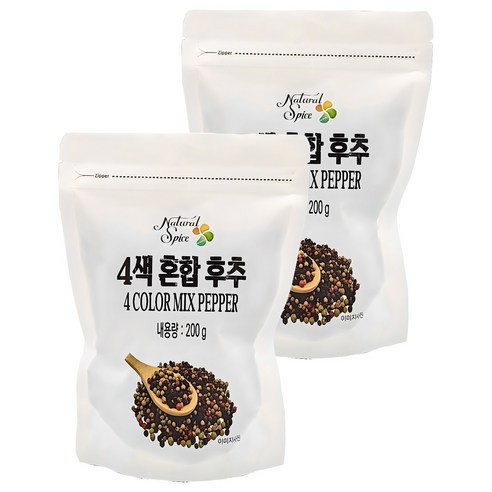 내츄럴스파이스 4색 혼합후추 리필용, 200g, 2개
