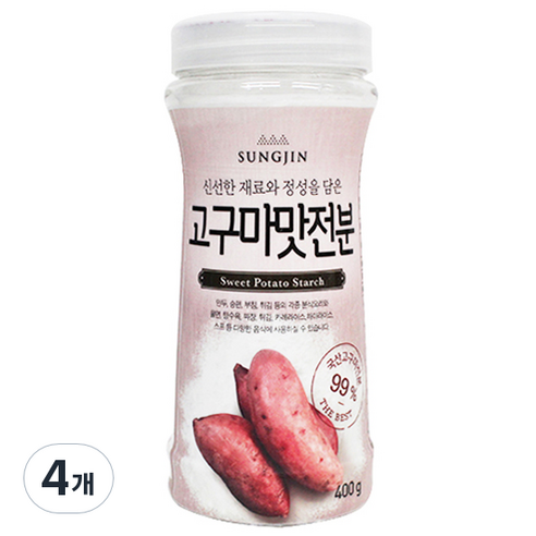 성진식품 고구마맛전분 용기형, 400g, 4개