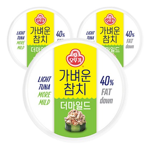 오뚜기 가벼운참치 더마일드, 135g, 3개