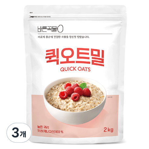 바른곡물 퀵 오트밀, 2kg, 3개