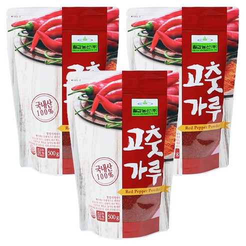 칠갑농산 고춧가루, 500g, 3개