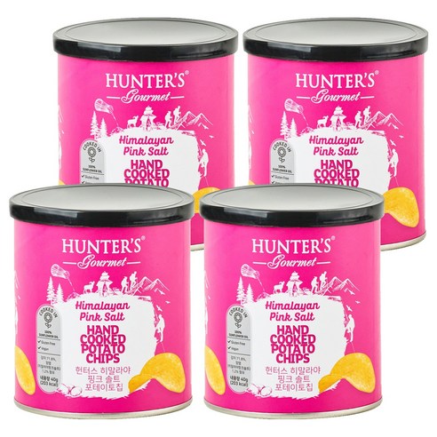 헌터스 히말라야 핑크 솔트 포테이토칩, 40g, 4개