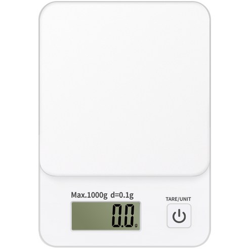 홈플래닛 디지털 정밀 주방저울, 화이트, DS04PCWH, 1kg
