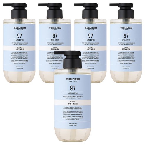 더블유드레스룸 퍼퓸 바디워시 97 에이프릴코튼, 500g, 5개