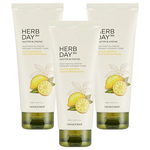 더페이스샵 허브데이 마스터 블렌딩 클렌징폼 레몬, 170ml, 3개