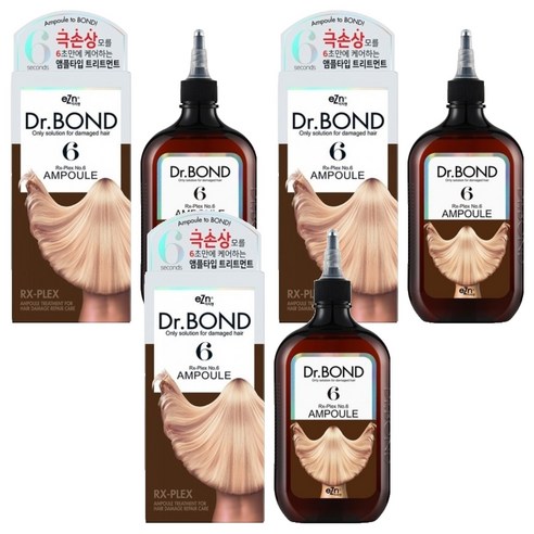 eZn 닥터본드 알엑스 플렉스 No.6 앰플 트리트먼트, 3개, 350ml