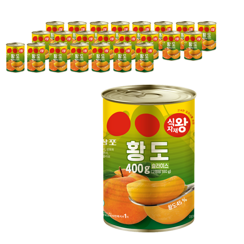 식자재왕 황도 슬라이스, 400g, 24개 알쿠니아황도