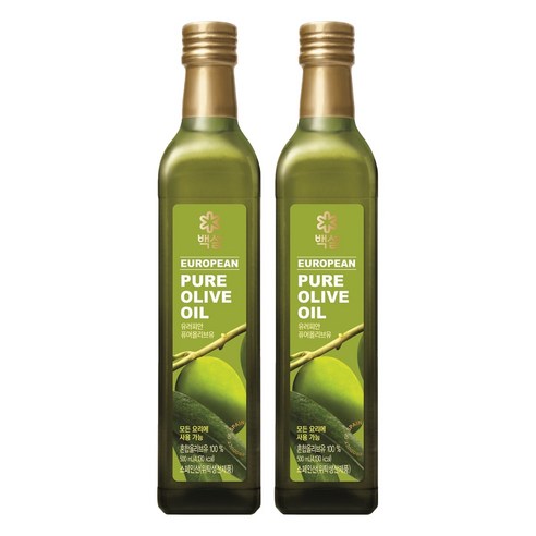백설 CJ 백설 유러피안 퓨어 올리브유, 500ml, 2개
